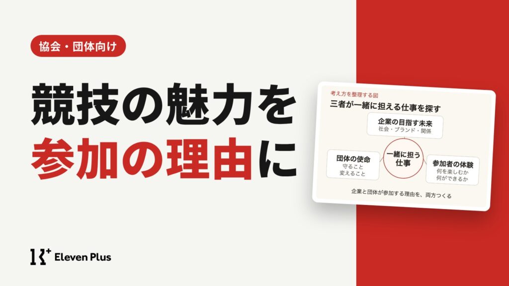 競技の魅力が伝わった先に、企業が参加する理由をつくる